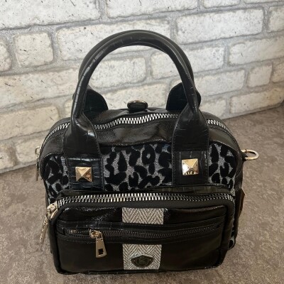 Kadın Siyah Cilt Sırt Ve El Çantası