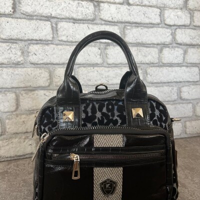 Kadın Siyah Cilt Sırt Ve El Çantası